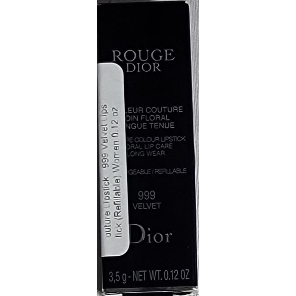 Dior Rouge Dior 999 Velvet Couture Colour Lipstick Refillable 0.12oz New in Box